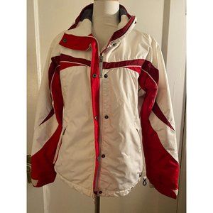 Columbia White w/Red Accent Medium M coat jacket